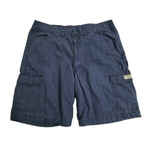 Wrangler Cargo Shorts Mens 34 Blue Safari Utility Pockets Outdoor Work Stretch